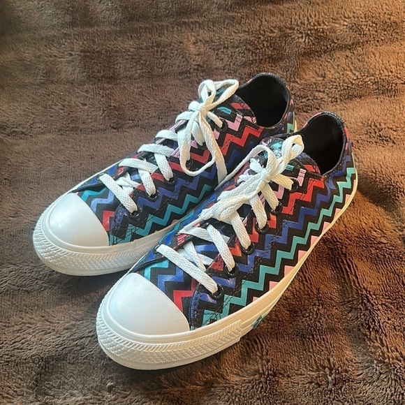 CONVERSE Chuck Taylor Ctas Ox BlackPeonyPink/Rapid Teal Sz 9 - Picture 1 of 13